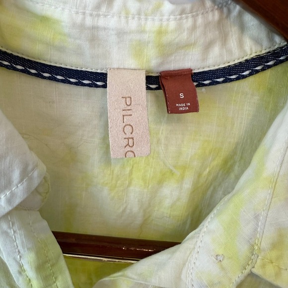 Pilcro Anthropologie Women's The Cate Classic Tie-Dye Buttondown Shirt Size S - Picture 9 of 10